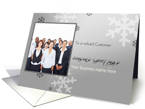 to a customer, business christmas photo card, silver grey... (849817)