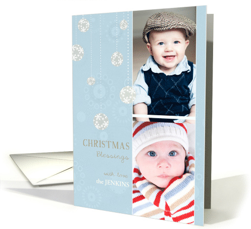 Christmas blessings, photo card, snowflakes & ornaments,... (850639)