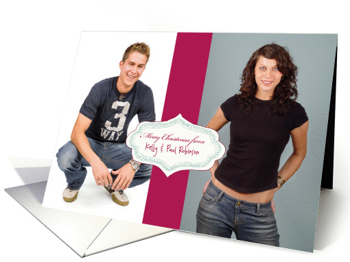 christmas photo card,red border card (853400)