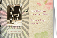 1st Day of Middle School Vintage Girl Blackboard card