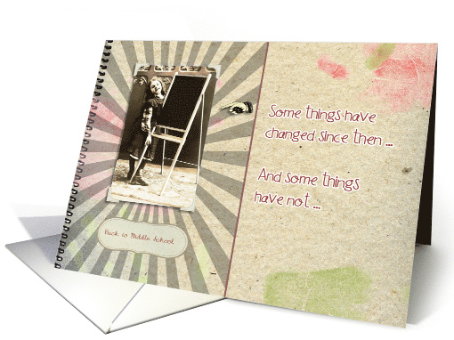 Back to Middle School Vintage Girl with Blackboard card (854304)