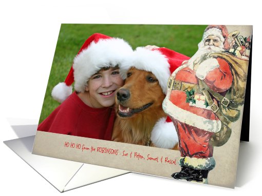 christmas photo card, santa claus with presents, card (854862)