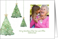 Merry Christmas Custom Photo Watercolor Trees card