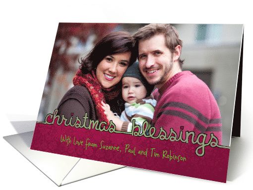 Customizable, Christmas blessings, photo card (858604)