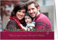 Customizable, Christmas blessings, photo card