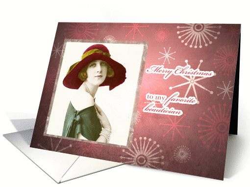 Merry Christmas to my Beautician, Vintage Glam Lady card (859506)