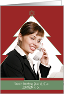Business Christmas photo card, christmas tree, red, star card