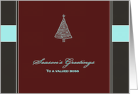 Season’s Greetings to a Valued Boss Business Christmas card