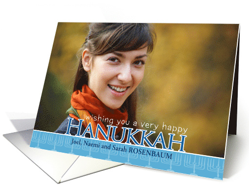 Happy Hanukkah, Chanukah photo card, menorah card (863378)