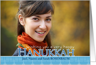 Happy Hanukkah, Chanukah photo card, menorah card