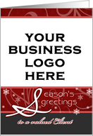 Season’s Greetings to a Valued Client Business Christmas Custom Logo card