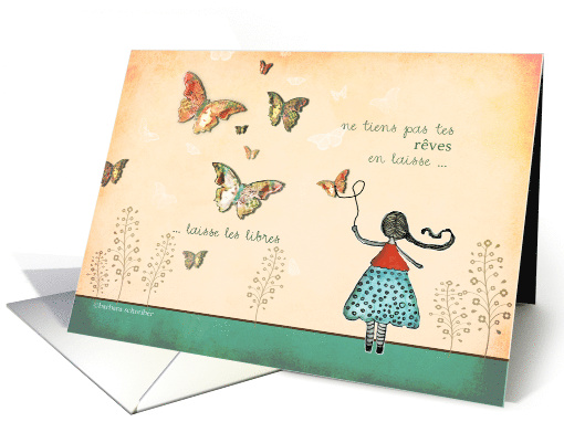 Vivre Ses Rves Living Your Dreams in French Motivational card