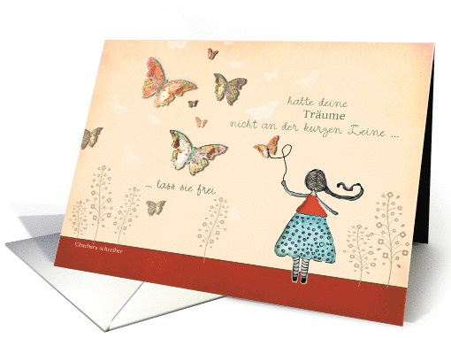 Lebe Deine Trume Live Your Dreams in German Motivational card