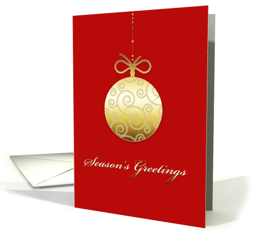 Season's Greetings Faux Gold Ornament on Red card (872669)