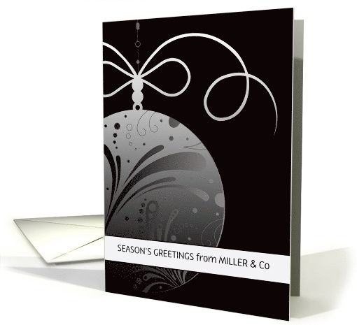 Season's Greetings Customizable Business Christmas Ornament card