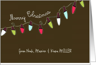 Merry Christmas, customizable Christmas card, Christmas lights card