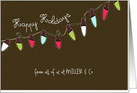 Happy Holidays, business customizable Christmas card, Christmas lights card