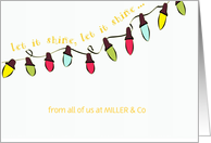 let it shine, business customizable Christmas card, lights card