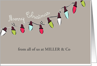 Merry Christmas, business customizable Christmas card, lights card