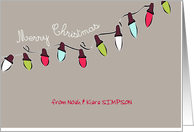Merry Christmas, cute customizable Christmas card, lights card