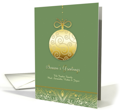 Season's Greetings Customizable Faux Gold Christmas... (874899)