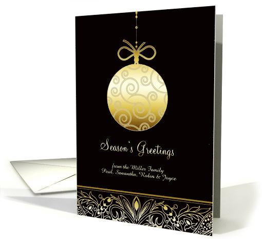 Season's Greetings Customizable Faux Gold Christmas... (874922)