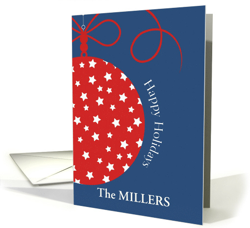 Happy Holidays, Custom Personalized Christmas Card, ornament card