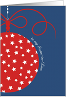 to my Sister-in-law, Merry Christmas Card, red, white & blue, stars card