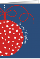 to my Nephew, Merry Christmas Card, red, white & blue,stars card