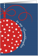 to my Granddaughter, Christmas Card, red, white & blue, stars card