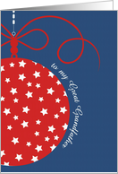 to my Great Grandfather, Christmas Card, red, white & blue, stars card