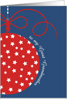 to my Great Grandmother, Christmas Card, red, white & blue, stars card