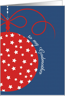 to my Godmother Christmas Red White and Blue Stars card