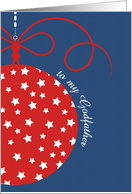 to my Godfather, Christmas Card, red, white & blue, stars card
