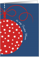 to my Foster Mom Christmas Red White and Blue Stars card