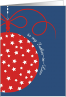 to my Father-in-Law, Christmas Card, red, white & blue, stars card