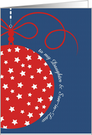 to my Daughter and Son in Law Christmas Red White and Blue Stars card