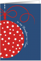 to my Daughter-in-Law, Christmas Card, red, white & blue, stars card