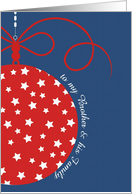 to my Brother & his Family, Christmas Card, red, white & blue, stars card