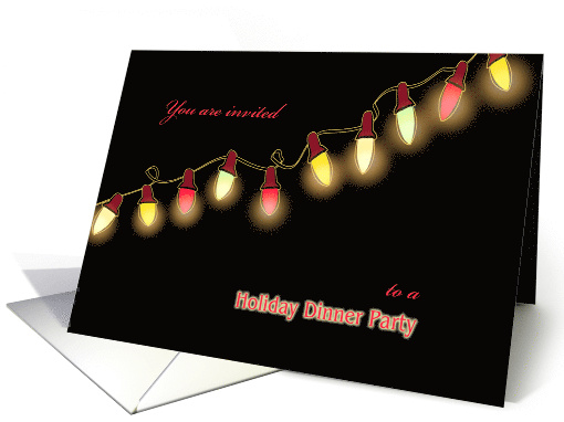 Invitation to Christmas Holiday Dinner Party Shining Lights card