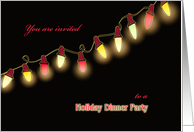 Invitation to Christmas Holiday Dinner Party Shining Lights card