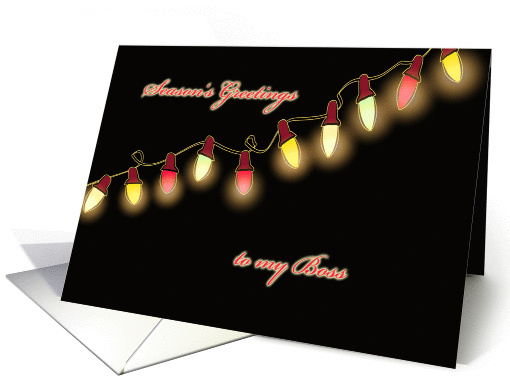to my boss, business Christmas card, shining Christmas light card
