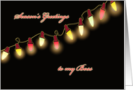 to my boss, business Christmas card, shining Christmas light card