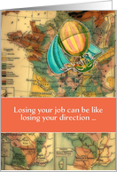Job loss, encouragement card unemployment, vintage illustration card