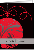 Nadelik Looan, Merry Christmas in Cornish, ornament, red card