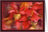 to my Sister, Christmas card, Poinsettias, watercolor card