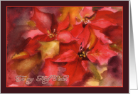 Christmas Card to my Half Sister, Poinsettias, watercolor card