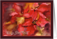 Christmas card for Great Uncle, Poinsettias, watercolor card