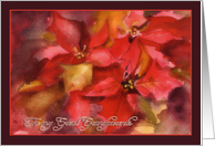 Christmas card for Great Grandparents, Poinsettias, watercolor card