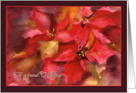 business Christmas card for a great Colleague, Poinsettia, watercolor card